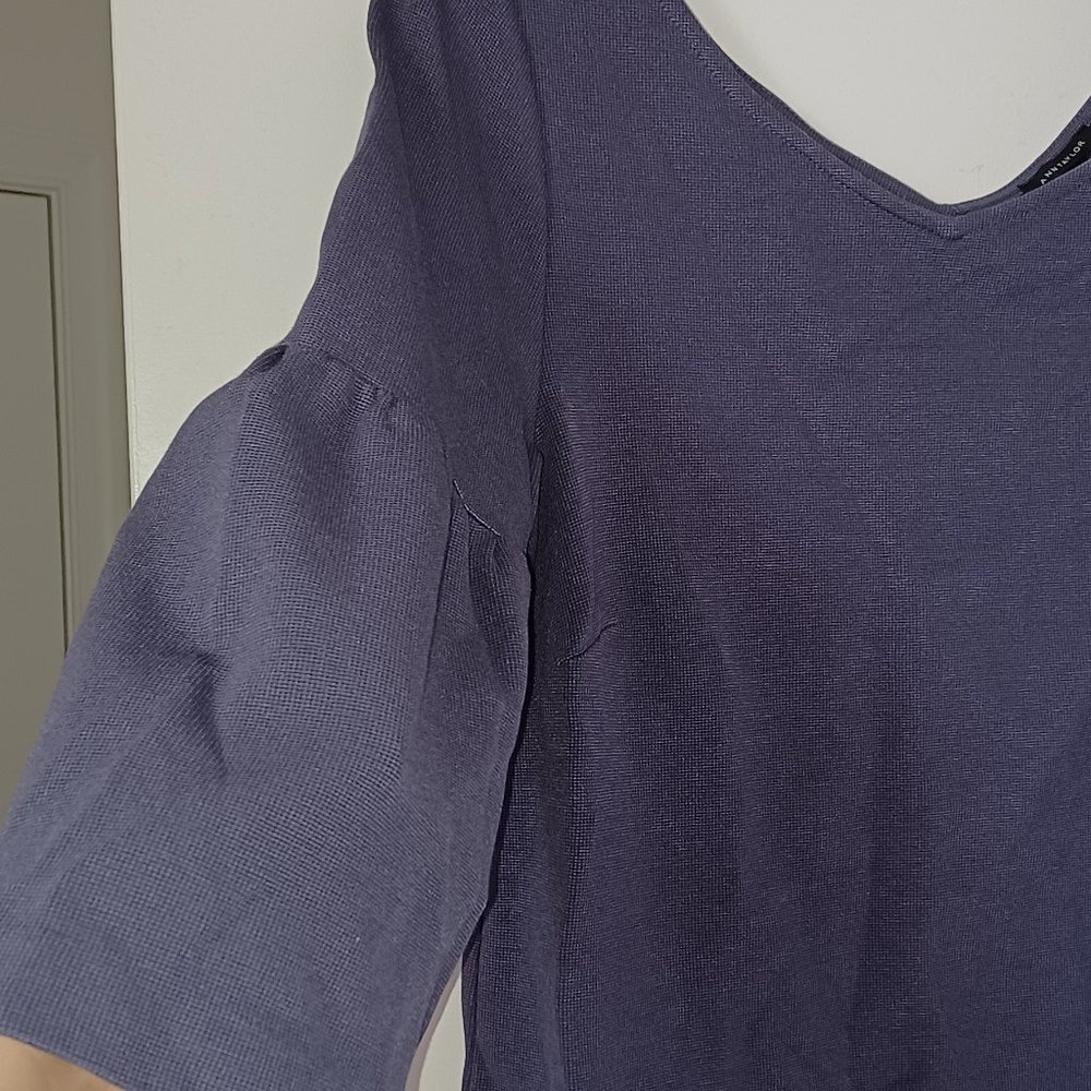 Ann Taylor Soft Purple Peplum Sleeve Blouse Sz M